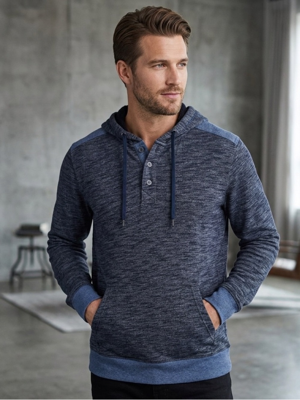 Marc Anthony Dark Blue Hoodie Sweatshirt, Size XL